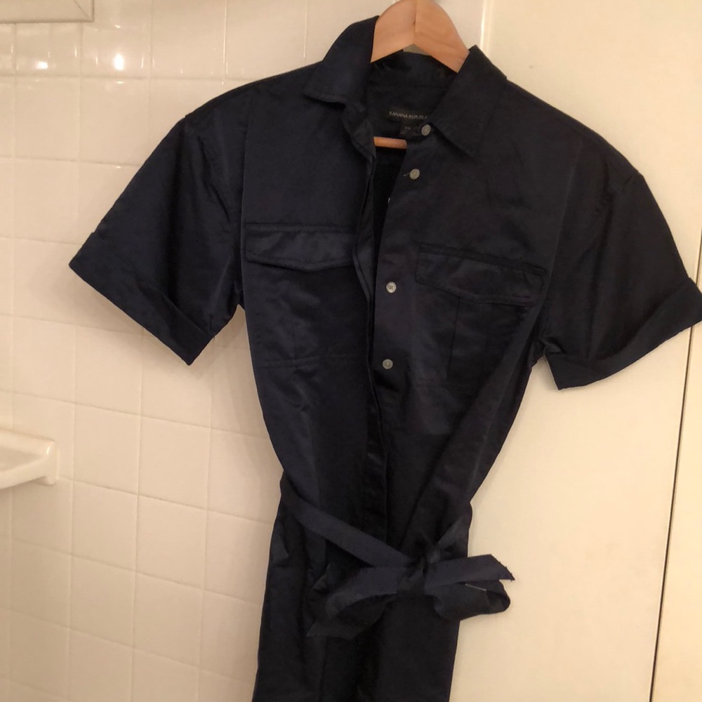 Cargo Style Silk-Like Button Down
